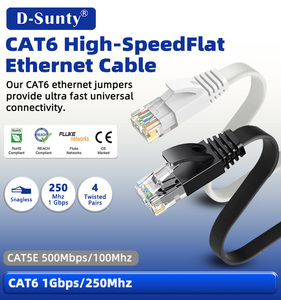 Câble Ethernet plat D-Sunty Cat6 RJ45 UTP, cordon de raccordement 8P8C en cuivre massif, câble réseau LAN pour la transmission de données à haute vitesse - Product Image 6
