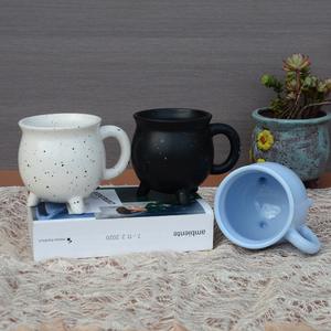 GZYSL-taza de <span class=keywords><strong>café</strong></span> y té personalizada, Taza de cerámica negra, rosa, azul, esmerilada - Product Image 3