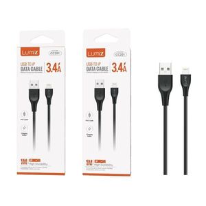 Câble de données Lumiz USB vers IP 3.4A 1M, haute durabilité, charge et synchronisation - Product Image 1