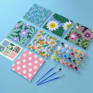 Kit de peinture numérique à l'huile DIY avec pinceaux doux et accessoires, style animaux de dessin animé - Product Image 5