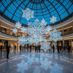 Instalación de luz de onda LED grande para atrio de centro comercial de lujo, pantalla de decoración de luz interior creativa - Product Image 2
