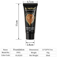 Meilleures ventes 3 couleurs Contour Long Wear Waterproof Matte Natural Skin Friendly Dark Foundation for Dark
