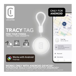 Traceur intelligent Bluetooth Tracy Tag blanc, localisateur léger de 3,15 cm de diamètre - Product Image 2