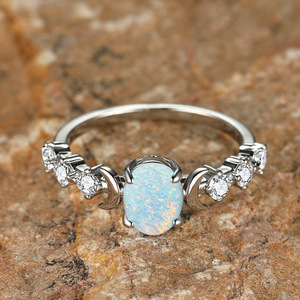 Merryshine Romântico 18K Banhado A Ouro Anillos Plata Antigo Natural Gemstone Personalizado Vermeil Jóias arco-íris Mística <span class=keywords><strong>Opal</strong></span> Anel - Product Image 4