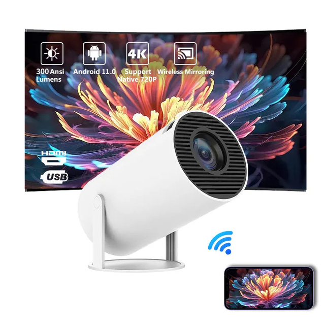 YDH-HY300 Pro Mini Portable LED LCD Projector Hot Sale 1080P Home Theater 4K Full HD 720P Cinema Projector 2G RAM