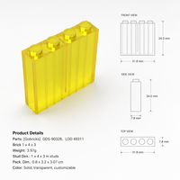 Pièces de blocs de construction Gobricks 4931, brique 1x4x3 GDS-90328, brique épaisse, multicolores, accessoire de construction compatible