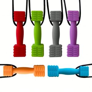 Wholesale Customized Silicone Chew Necklaces for Sensory Kids Adults Soft Toy <b>Dumbbell</b> Shape Autism Support Ages 0-4 Years - Product Image 2