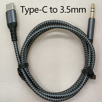 Adaptateur audio USB-C vers 3,5 mm plaqué or HiFi avec gaine en PVC, sans bruit, pour voiture, smartphone, casque, haut-parleur (1 m)