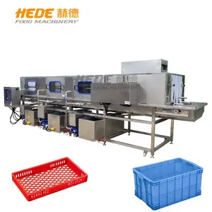 Automatic Industrial Metal Plastic Turnover Box Basket Dish Poultry Cheese Crate Washer Dryer Commercial Tray Washing Machine