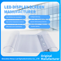 Écran LED flexible à haute transparence personnalisable, panneau d'affichage en maille LED transparente pour centre commercial, bureau, mur en verre, fenêtre