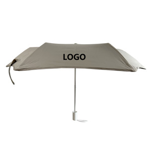 Parapluie pliant anti-rebond à ouverture manuelle, coins arrondis, léger, protection UV, couleur unie pour le soleil - Product Image 1