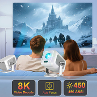 Projecteur vidéo à mise au point automatique, mini projecteur natif 1080P, prend en charge la 8K, projecteur de films portable, WIFI et Bluetooth