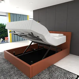 Tecforcare cadre de lit réglable lit électrique moderne pour la maison dossier/repose-pieds électrique avec mousse à mémoire de forme pour mariage