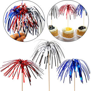 Adornos para Cupcakes de 9 Pulgadas, con Lentejuelas Brillantes, Diseño de Fuegos Artificiales, Palillos Decorativos para Cupcakes, para Navidad, Baby Shower, Fiestas de <span class=keywords><strong>Cumpleaños</strong></span> - Product Image 5