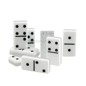 Silver Matador Dominos Blocks Party Gathering Domino Game Acrylic two-tone D6 Dominoes Set