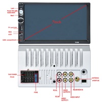 Reproductor de DVD estéreo para coche de 7 pulgadas con reproductor de DVD para coche con pantalla táctil TFT retráctil de 7"