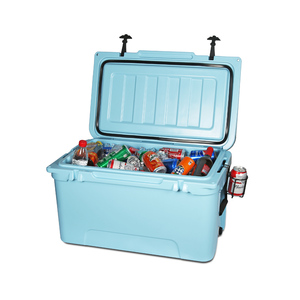 Glacière rotomoulée en PE haute résistance <span class=keywords><strong>de</strong></span> 65 L, grande capacité, isolée, pour la conservation <span class=keywords><strong>de</strong></span> glace sèche, la pêche et les boissons, rétention <span class=keywords><strong>de</strong></span> la glace pendant 5 jours - Product Image 2