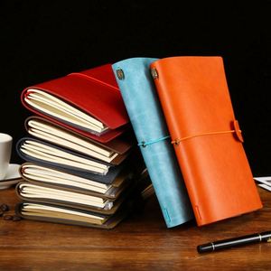 2025 Custom Refillable Vintage Design Travelers Journal Notebook Spiral Binding Vegan Leather Office Gift Cream White <b>Paper</b> - Product Image 2
