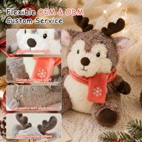 Peluche personnalisée de renne de Noël assis, jouet en peluche doux, décoration de vacances, cadeau, fabricant OEM ODM