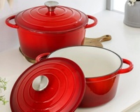 Ensemble de 4 pièces pour four hollandais émaillé en fonte Casserole de cuisson pour soupe et bouillon Ensemble de casseroles et poêles