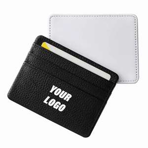 Porte-cartes de crédit fin et moderne en cuir PU, unisexe, avec logo, pour affaires, étui de luxe, cadeaux promotionnels personnalisés - Product Image 1
