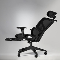 Haut de gamme meilleur siège réglable dos maille ordinateur bureau chaise ergonomique entièrement noir