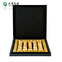 Handgemaakte luxe donkergroene houten doos met opklapdeksel voor chocolade, gedroogd fruit, Ramadan cadeau, groothandel