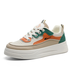 Zapatos Deportivos Casuales de Piel Blanca con Cordones y Plataforma Baja, Hechos en China, Modelo 2023, para Estudiantes, Otoño - Product Image 2