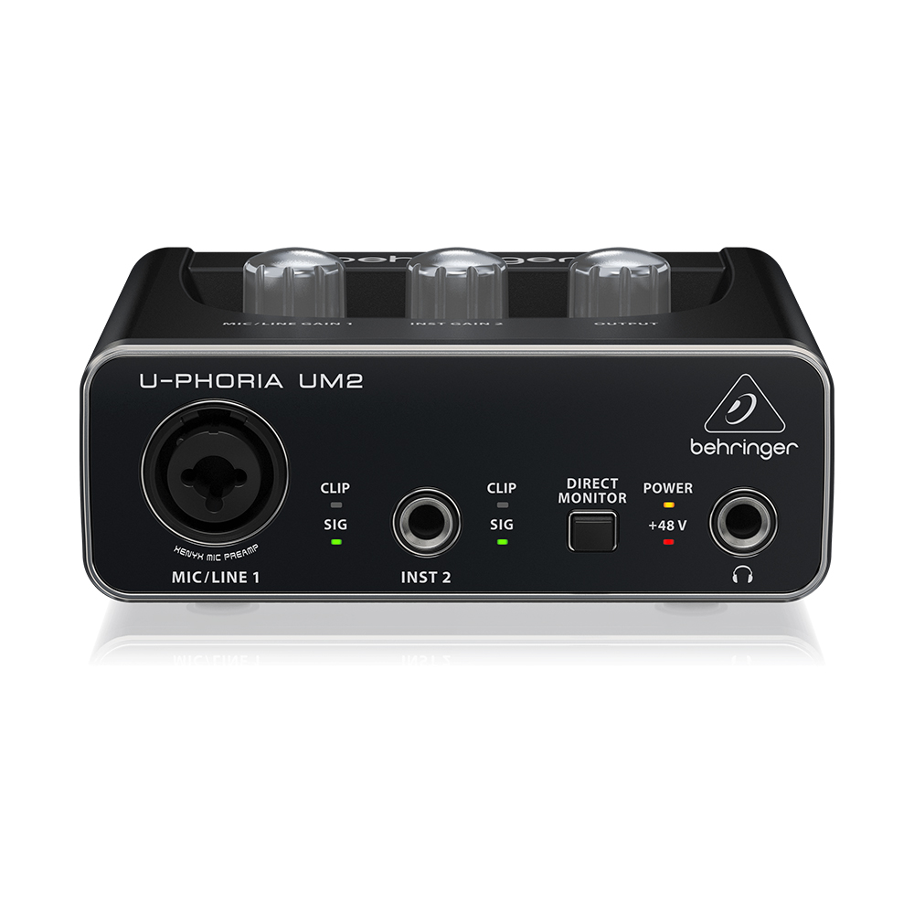 Behringer U-Phoria UM2 студийная звуковая карта 2-канальный USB аудио интерфейс с 1 XENYX preamamp Pa система музыкальное оборудование