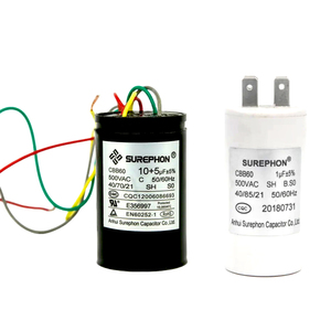 Sortie d'usine Surephon OEM ODM 1uf 70uf a B C D Grade <span class=keywords><strong>CBB60</strong></span> <span class=keywords><strong>Condensateur</strong></span> 4 fils pour Machine à laver à usage domestique - Product Image 1