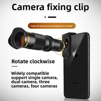Téléobjectif portable 38X, monoculaire 20X, jumelles à zoom élevé pour concerts en plein air et photographie, prisme Bak4, télescope pour téléphone portable en plastique