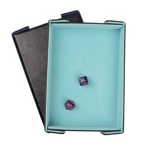 Plateau de rangement magnétique avec boîte de rangement rectangulaire pliable en cuir PU et velours pour dés - Design moderne et simple pour adultes - Product Image 4