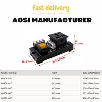 Module de distribution d'alimentation industriel AOSI à 4 ports avec interrupteur, boîtier de commutation CA pour connexions de câbles, bloc de bornes de protection