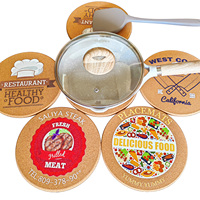 Sous-plats en liège haute densité écologiques avec logo personnalisé pour plats chauds, résistants à la chaleur, ronds, en bois