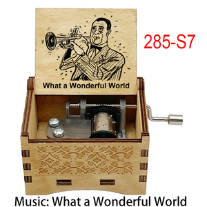Qué maravilloso mundo caja de música con manivela de madera 18 notas melodía especial lindo recuerdo para amigos familia regalos de navidad - Product Image 5