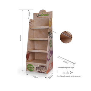 Custom Recycled Friendly Cardboard Retail <strong>Display</strong> Floor <strong>Stand</strong> <strong>Paper</strong> Corrugated <strong>Shelf</strong> Rack for Food Snacks Bread Promotion - Product Image 5