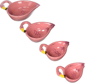 Tùy chỉnh bền <span class=keywords><strong>4</strong></span> Bộ Flamingo gốm đo ly và thìa cho nhà bếp - Product Image 2