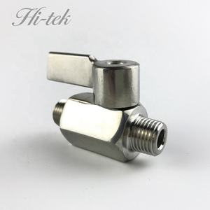 ミニボールバルブステンレス鋼304手動操作可能OEM 1/8 "~ 1/2" BSP/NPTオスねじPN63圧力 - Product Image 2