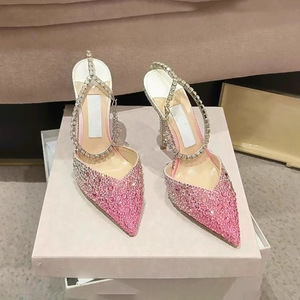 Nuove Scarpe Estive 2025 di Lusso con Strass, Eleganti <span class=keywords><strong>Tacchi</strong></span> Alti Sottili con Diamanti - Product Image 6