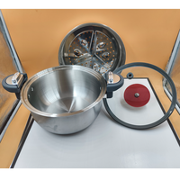 Ensemble de 3 casseroles de luxe en acier inoxydable antiadhésives, sans PFOA, avec cuiseur vapeur et faitout à triple couche en acier
