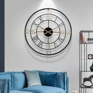 Horloge murale de luxe Morden, 60x60cm, grande horloge simple à accrocher au visage, décoration de la machine, horloge du salon, à vendre