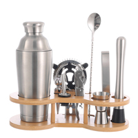 Ensemble de shaker à cocktails 12 pièces avec support, kit de mixologie pour barman, accessoires de bar essentiels pour bar à domicile