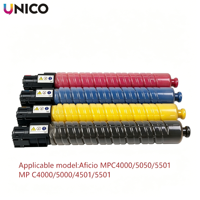 Cartouche de toner couleur UNICO MPC5000, poudre japonaise compatible pour Ricoh Aficio MPC4000 5050 Aficio MP C4000 5000 4501 5501