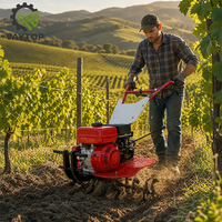 Cultivadora de Jardín Diésel de 6.6hp de Alta Resistencia, con Arranque Manual y Cuchillas Rotatorias, para Terrenos Inclinados y Uso Agrícola