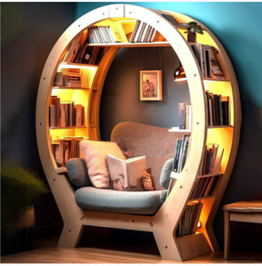 Rincón de Lectura Moderno y Ecológico de Lujo, Librería Única para el Hogar, Sala de Estar, Dormitorio, Biblioteca, Jardín de Infancia, Preescolar, <span class=keywords><strong>Universidad</strong></span> - Product Image 1