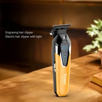 Tondeuse à cheveux professionnelle sans fil avec lames en acier inoxydable, base de charge USB et écran en anglais pour usage domestique et hôtelier