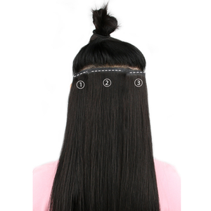 Produits de vente chauds 2024 Volume de cheveux moelleux <span class=keywords><strong>Clip</strong></span> noir d'aspect naturel invisible dans les extensions de cheveux humains pour les cheveux fins - Product Image 2