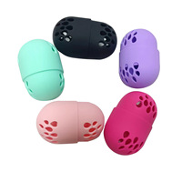 Support en silicone pour éponge de maquillage, étui de rangement portable pour houppette cosmétique, conteneur lavable pour éponge de maquillage
