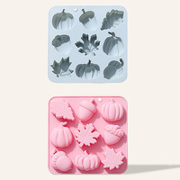Moule en silicone Maisons 9 Sets Feuilles de citrouille et châtaignes, thème récolte d'automne, pour chocolat, savon et pâtisserie