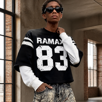 RAMAX T-shirt deux pièces oversize à épaules tombantes, streetwear, t-shirt graphique vintage pour homme, vente en gros, fournisseur d'usine